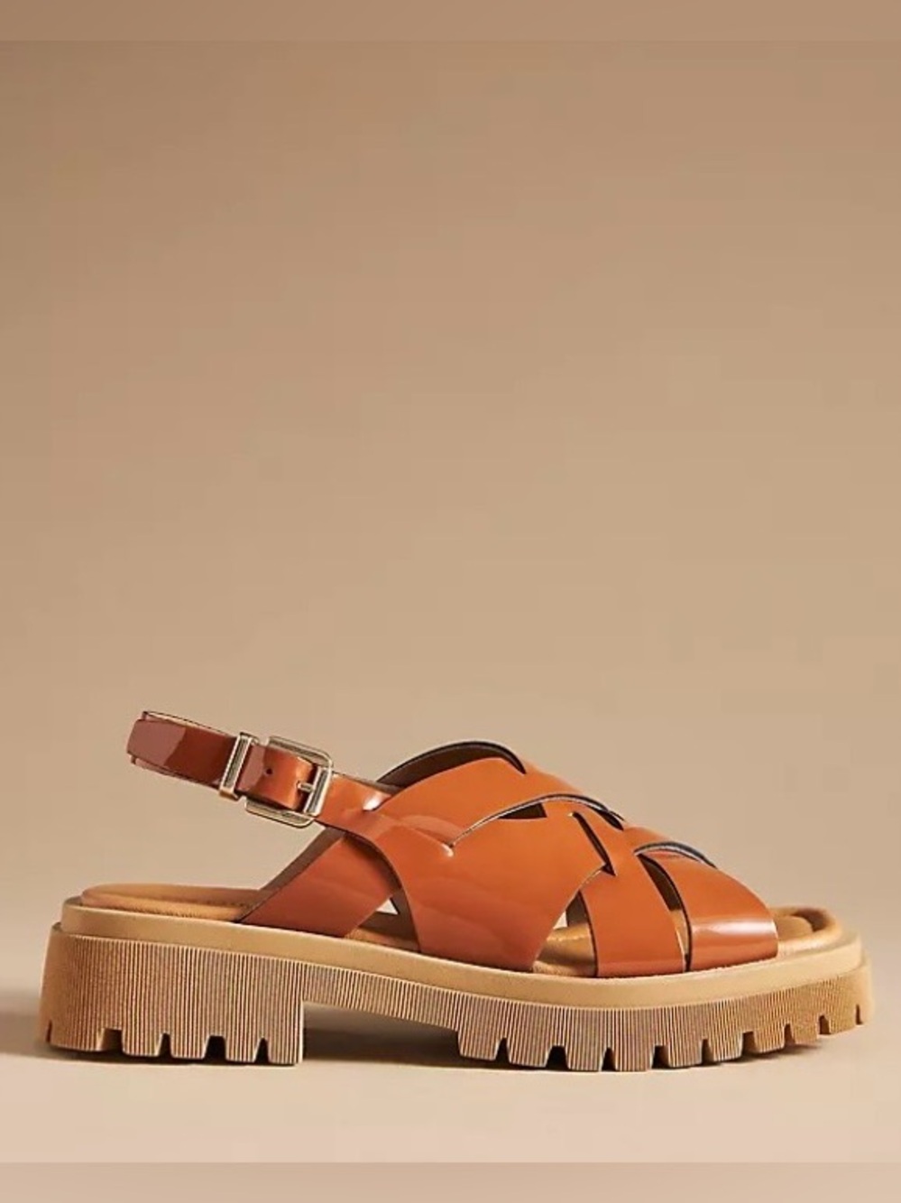 Anthropologie Maeve Brown Open-Toe Fisherman Sandals Size 8